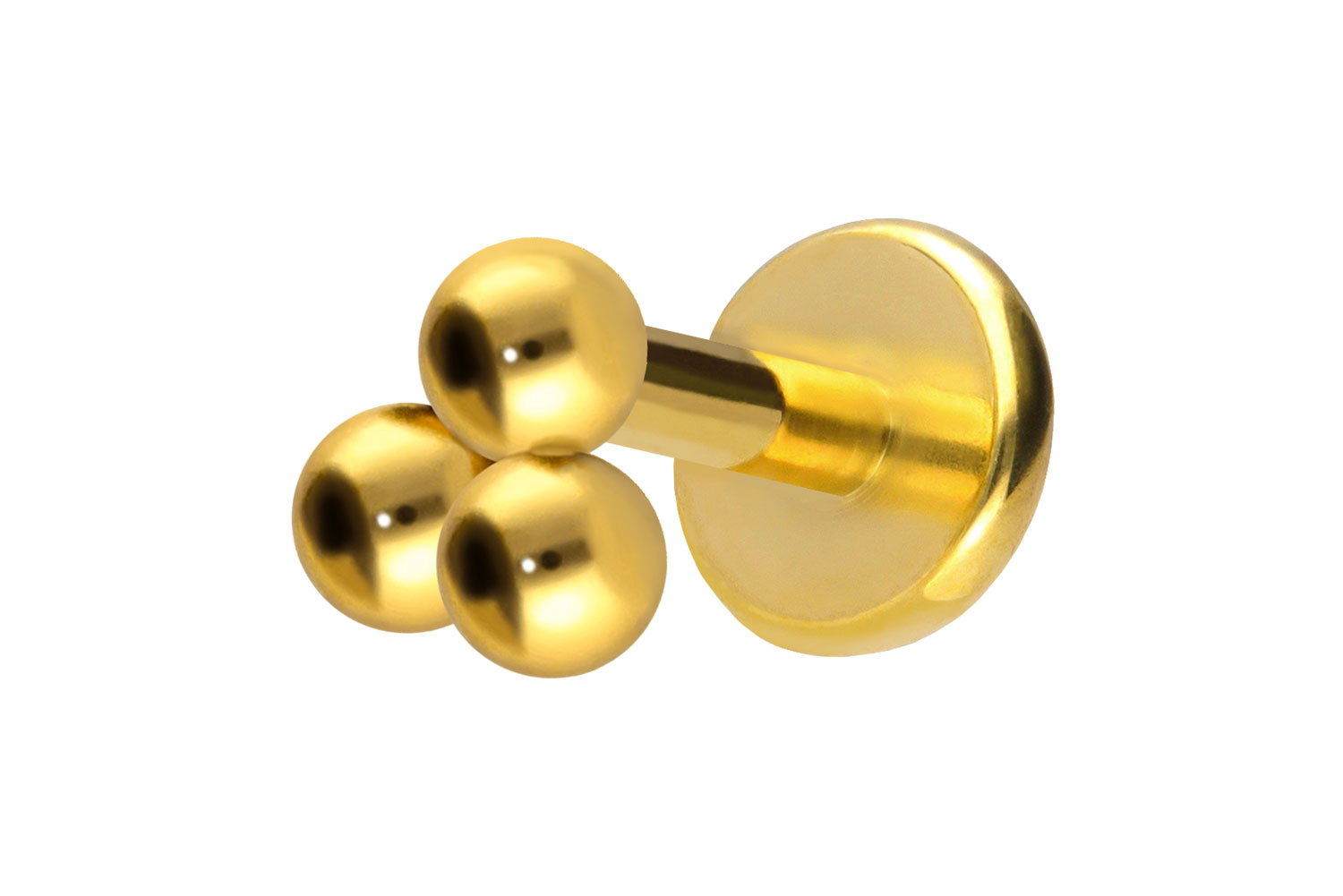 Titan Labret Piercing mit Push Fit 3 KUGELN